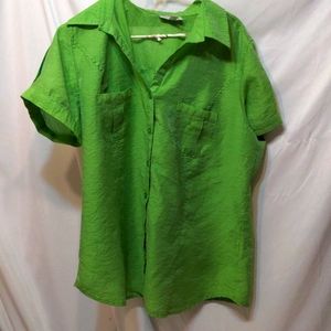 Dress Barn green button up shirt size 1X